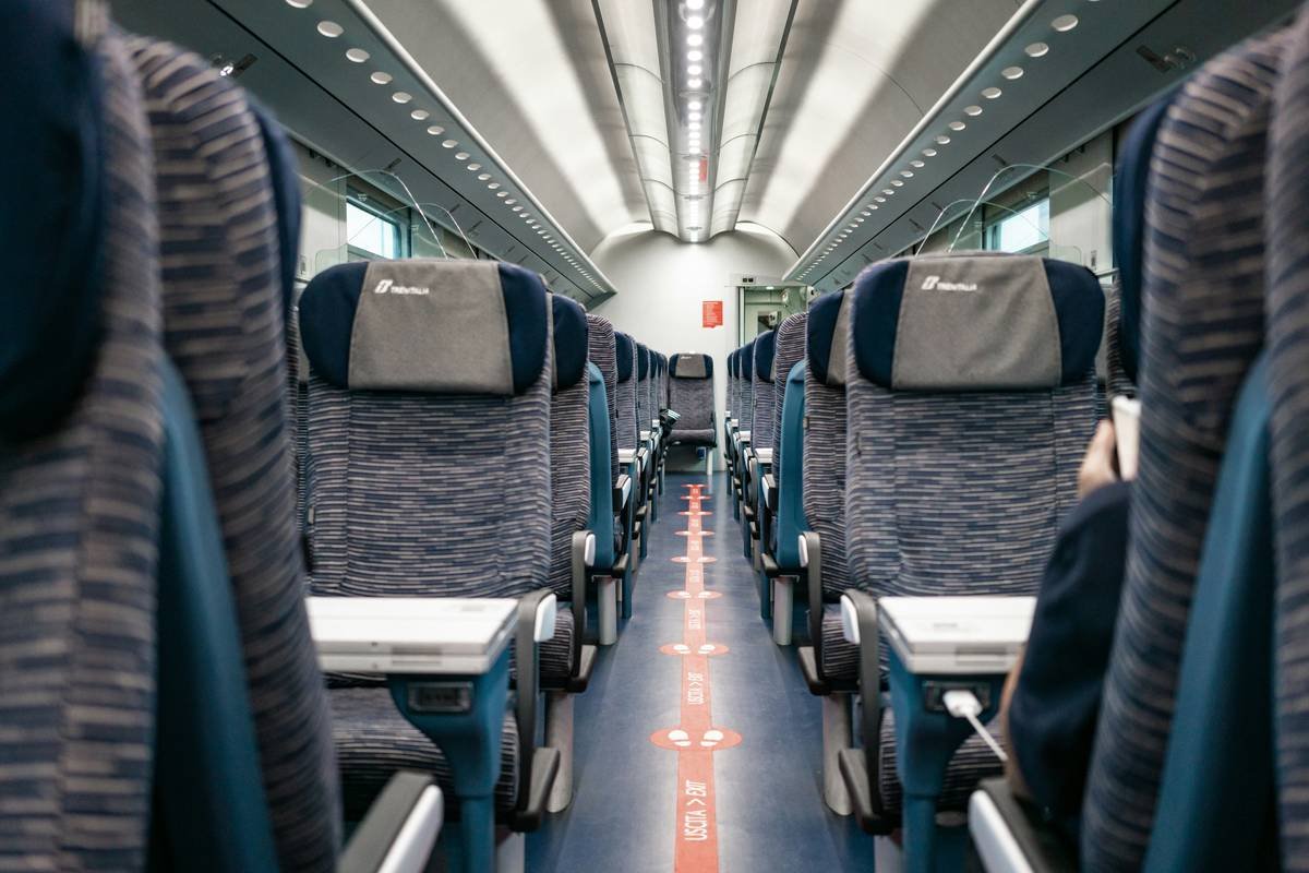 Empty Trenitalia coach interior
